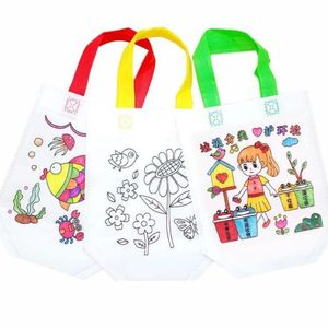 Storage Bags Diy Craft Kits Kids Coloring Handbags Bag Children Creative Ding Set For Beginners Baby Learn Education Toys Painting Z Dhw0U