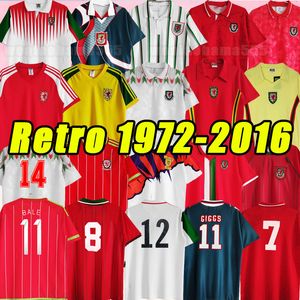 Jerseys de futebol 1974 90 92 93 94 95 96 97 98 99 Wales Retro Giggs Bale Hughes Saunders Rush Speed Vintage Classic Football Shirt 1992 1994 1995 1982 83 2000 01 2014 15 1990