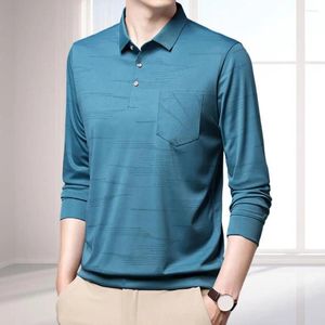 Camisas masculinas moda manga longa casual polo masculino botão para baixo colarinho camiseta roupas masculinas