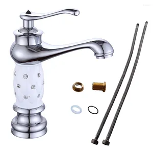 Bathroom Sink Faucets Connection Hoses Faucet Kitchen Chrome-plated Easy To Install Middle Layer Retro Nostalgic