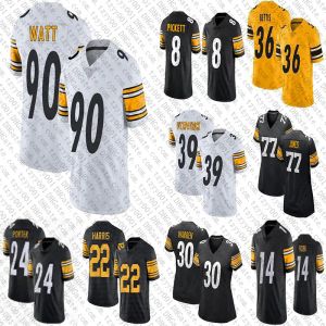 Kenny Pickett TJ Watt Football Jerseys George Pickens Joey Porter Broderick Jones Najee Harris Jaylen Warren Pat Freiermuth Diontae Johnson Mens Womens Youth KIDS