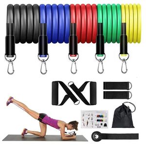 Conjunto de faixas de resistência para musculação, equipamento de ginástica em casa, treinamento de peso profissional, fitness, borracha elástica, expansor de treino 240112