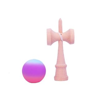 Трехцветный градиент деревянная игрушка Kendama Профессиональный умелый мяч для жонглирования Образовательная традиционная игровая игрушка для детей Подарок 240112