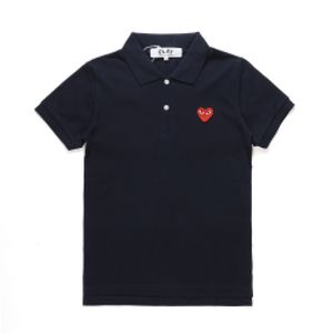 Designer Tee Com des Garcons Spela Black Classic Play Heart Men's Polo T-shirt tee unisex Japan Bästa kvalitet Eurostorlek