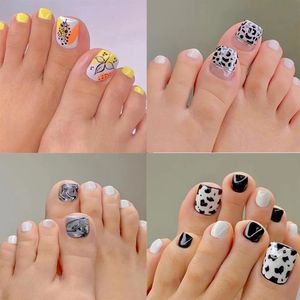 Lening artystyczna lekarza heallor 24pcsbox narzędzie Manicure narzędzie Pełna pokrywa do noszenia Fałszne paznokcie kwadratowe palce palców fałszywe paznokcie końcówki 240113