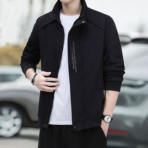 Nuevas chaquetas de Ropa de Trabajo de primavera y otoño para hombres, edición coreana, abrigo informal de moda con cuello levantado, tendencia