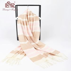 Foulard Herbst Winter Warme Kaschmir Schals Gestreiften Plaid Hohe Qualität Lange Quaste Frauen Verdicken Wrap Schal Damen Wolle Pashmina 240112