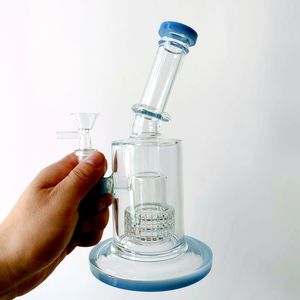 Dome Perc Hookahs Glass Bong Thick Beaker Base Wheel Filter 4 Colour With Clear Bowl Oil Dab Rigs Bongs Birdcage Percolator Splash Guard Water Pipes