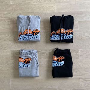 Trapstar Orange Tiger Set Hohe Version bestickt Schwarz Grau Mode Kapuzenwärme Kleidung UK London