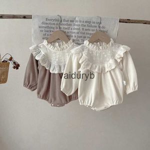 Rompers yenidoğan kız bebek vintage romper dantel fırfırlı bebek yürümeye başlayan çocuk longsleeve tulum tekevre kıyafeti sonbahar bahar bebek kıyafetleri 3-18mvaiduryb