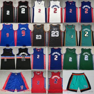 2024 Yeni Şehir Basketbol 2 Cade Cunningham Jersey Dikişli 9 Ausar Thompson 23 Jaden Ivey Jersey Mavi Beyaz Ev Uzak Retro Nefes Alabilir Spor Gömlekleri