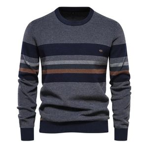 Jesienna retro swetra z długim rękawem szczupły pasek do okrągłego szyi 240113