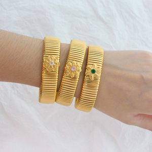 vintage blommig design armband rostfritt stål guldpläterad armband kvinnor gata smycken gås hals kedja handgjorda smycken