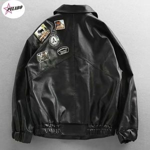 PU Leather Jacket Men Black Soft Faux Leather Jacket Motorcycle Biker Fashion Leather Coats Male Bomber Jacket Pockets Clothes 240112