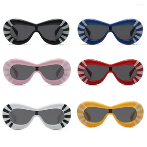 Солнцезащитные очки UV400, очки в большой завышенной оправе, овальная солнцезащитные очки Y2K, эстетические оттенки, толстые