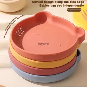 New Cups Dishes Utensils Silicone tableware set children cartoon dinner plate water cup fork spoon baby auxiliary food bowl baby silicone bowl