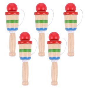 5 Pcs Kendama Cup Outdoor Toys Catch Kadoma Game Squiz Toys Kendall Ball Kid Wood Toy Japanese Wooden Toy 240112