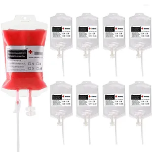 Bottiglie di stoccaggio 10PCS Sacchetti per bevande energetiche per sangue 350ML Halloween IV Party Contenitore Succo Pouch Prop Vampire Zombie Bevande