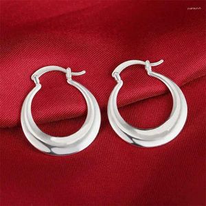 Dangle Earrings 3cm 925 Sterling Silver Round Hoop For Fashion Women Pretty Creativity Crescent Gift Wild Jewelry