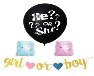 Punto interrogativo nero da 36 pollici ragazzo o ragazza palloncino carta straccia accessori moda genere rivela festa Baby Shower 495 K27349215