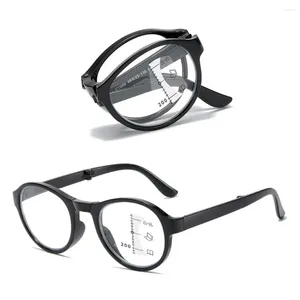 Güneş gözlükleri 1 adet katlanabilir aşamalı çok odalı okuma gözlükleri Erkekler Kadınlar Mavi Anti-Light Ultralight Multifokal Presbbiyopi Gözlükler