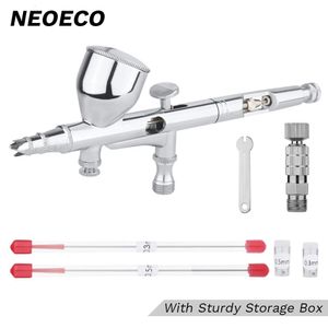 Dual-Action Spray Gun 0.2/0.3/0.5mm 9cc/7cc Gravity Feed Airbrush Kit Set With Quick Coupler for Art Craft Model Body Nail Paint 240112