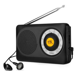 Rádio Yorek Rádios de bolso, rádio Am Fm operado por bateria com alto-falante, rádio transistor portátil para caminhar, acampar