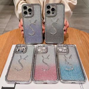 iPhone 15 Pro Max Plus 14 13 12 11 Luxury Brand Diamonds PhonecaseショックプルーフシリコンケースCHG24011321-3のレディースデザイナー電話ケース