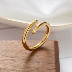 Liebesringe für Frauen, Diamantring, Designerring, Fingernagelschmuck, Mode, klassisch, Titan, Stahlband, Gold, Silber, Rosenfarbe, Größe 5–10