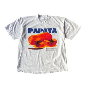 Japanisches Sommerdesign, Fruchtdruck, klassisches Retro-T-Shirt, lässig, Harajuku, hochwertige Paar-Tops, Hip-Hop, locker, Unisex, Y2K 240113