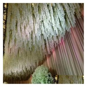 Dekoratif çiçek çelenkleri yapay ortanca wisteria çiçek diy simation düğün kemeri rattan duvar asılı ev parti dekorat dhbyc