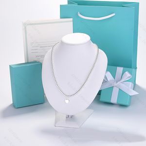 Projektant T Series Miłość Klucz Naszyjnik dla kobiet z luksusowym Bowknot Pearl Blue Gift Box zawierał biżuteria w łańcuchu kołnierza 1873