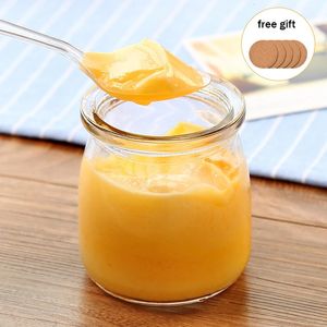 6PCS Flasche Mini Joghurt Pudding Glas Milch Gelee Backform Lebensmittel Lagerung Container 100ML/ 150ML/200ML 240113