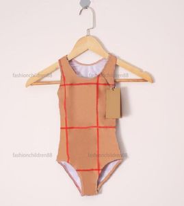 Kızlar Bir Parça Mayo Bikini Ekose Kız Kız Bodysuit Çocuk Mayolar Tulum Çocukları Mayo Kişileri Yüzme Plajı Giyim 4627017