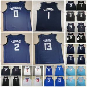 Stitch City Basketball Kawhi Leonard Jersey 2 Paul George 13 Men James Harden 1 Russell Westbrook 0 Association Statement Color Embroidery Pure Cotton