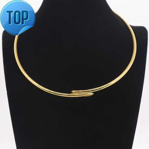 Designer Necklace Pendant Titanium Jewelry Wholesale Ladies Smooth Hard Ring Necklace Classic Nail Drill Collar 5HJA