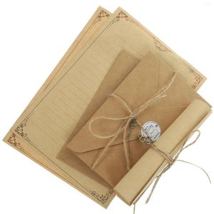 Confezione regalo 2 set Notebook da viaggio vuoto Pagina di inserimento Cartolina fai da te Carta da lettere e buste Quaderni Lettera Carte retrò