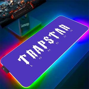 RGB Mouse Pad T-Trapstar London Game Mouse Pad Luminous Backlit Keyboard LED Desktop Pad with Wired Game Accessories PC Cabinet 240113