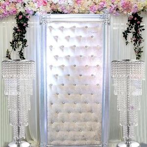 Decoração de festa 10pcs H 60/110cm de altura 30cm de diâmetro 5 camadas roda gigante flor rack peça central de mesa de prata casamento estrada chumbo