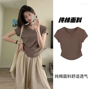 Women's T Shirts 2024 Summer V-neck Short Sleeve T-shirt Top for Women