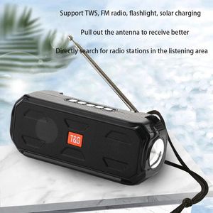 スピーカーBluetoothCompatible Outdoor SpeakerポータブルワイヤレスステレオベースミュージックボックスTWSサポートTF/FM Radio/USB/Aux with Flashlight