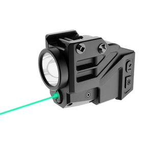 Ponteiros 500lm tático arma estroboscópica luz verde ponteiro laser vista combo glock 17 19 taurus pistola compacta luz laser combo