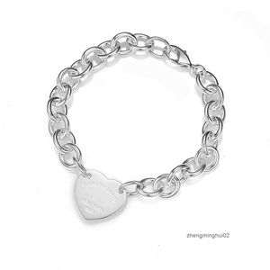 tiffanyanyFamily Bracciale da donna a catena spessa, moda, lusso, fascino di alta qualità, realizzato a mano, con ciondolo a forma di cuore