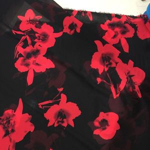 Clothing Fabric 2024 Real Tissus Style This Summer Flower Printed Chiffon Bohemian Seaside Holiday Dress Shirt Silk S Fabrics