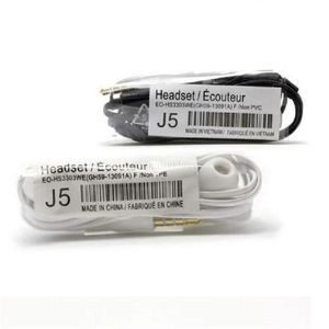 Hörlurar 1000pcs/lot j5 headset inear hörlurar handfree med mic för samsung htc xiaomi -telefoner skickas inom 12 timmar