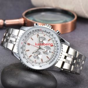 Des Luxury Men 's Leather Alloy Solid Steel Band Six Needle Multi-Function Watch Quartz 캘린더 기능 비즈니스 레저 법률.