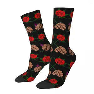 Men's Socks Autumn Winter Harajuku Women Men Eladio Carrion Sauce Boyz Rose Non-slip Middle Tube