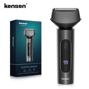 Kensen barbeador elétrico para homens profissional aparador de barba navalha mini wetdry barbear 3d lâmina flutuante recarregável usb 240112