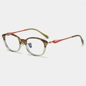 Sunglasses Frames Niche Square Retro Glasses Frame Men's And Women's Round Face Literary Multi-color Pure Titanium Optical Prescription