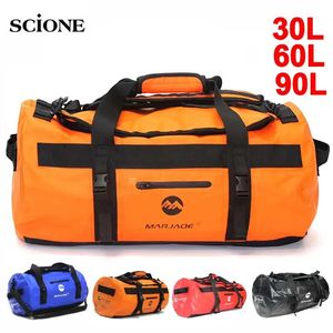 Väskor 30L 60L 90L Waterproof Bag Dry Sadel Bagage Storage Beach Rafting Motorcykel Travel Camping Swimming Bags Drifting Bag X499A